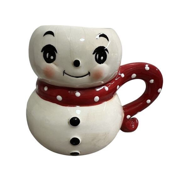 Johanna Parker Ceramic 16oz Vintage Snowman & Reindeer Coffee Cocoa Mug - Picture 2 of 16